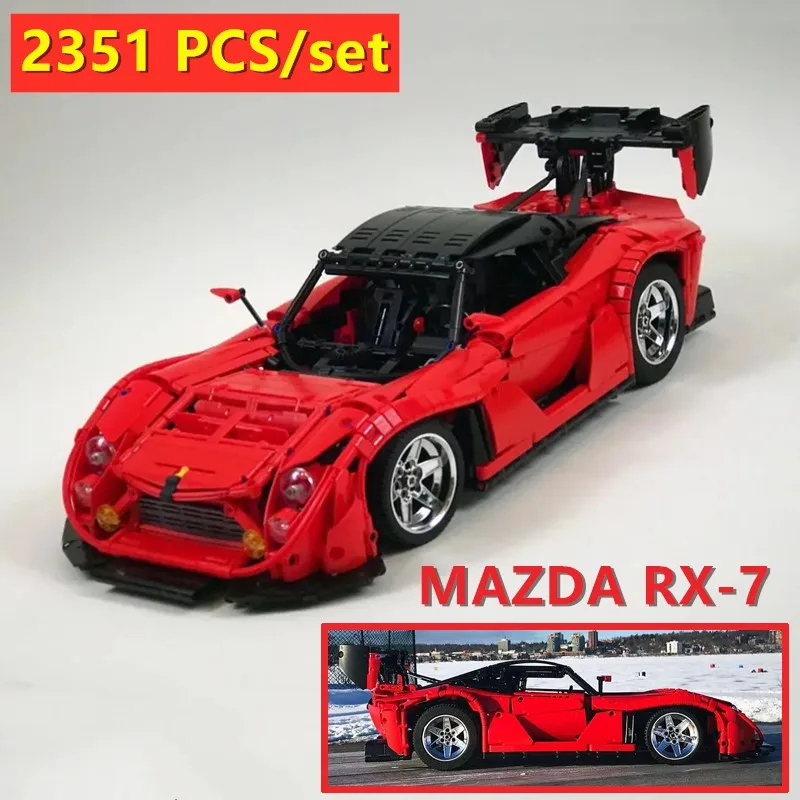 New MOC SERIES MAZDA RX-7 Super Racing Car LeGINGlys MOC-22346 Model Kits Building Blocks Bricks Toys Kid birthday Gift | Игрушки и