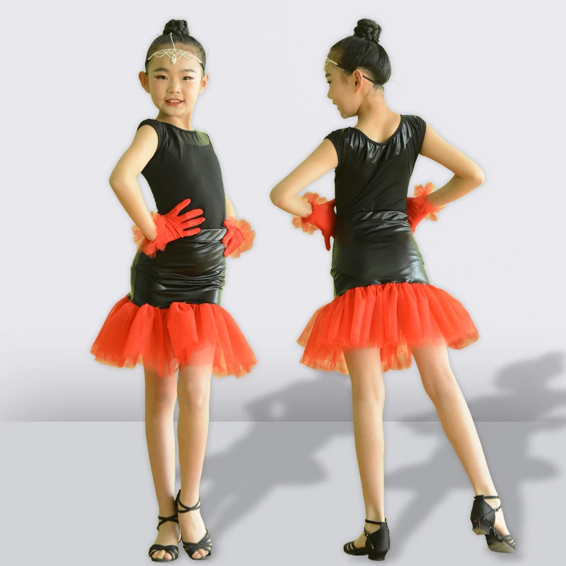 Nieuwe Meisjes Salsa Tango Rumba Latin Dans Jurk Kinderen Kind Stijldansen Jurken Rode Cocktail Mermaid Rok