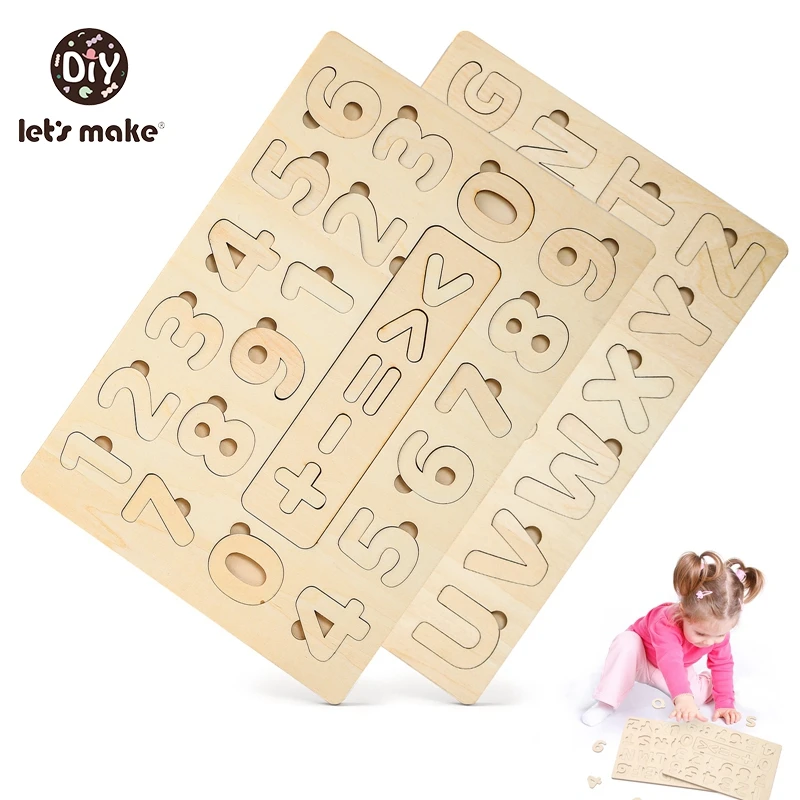Let's Make Montessori Wooden Literacy Board Games Educational Toys For Kids Early Learning Alphanumeric Puzzles Christmas | Игрушки и