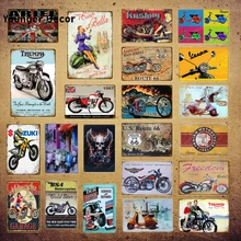 Классический электромобиль Vespa металлические знаки Ariel MV Agusta автомобиль плакат Паб Бар Украшение стены Мотоциклы Гараж Декор YI-083