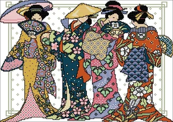 

Genuine Product Egypt Long-staple Cotton Self-Made cross stitch kits Suite Japan Kabuki