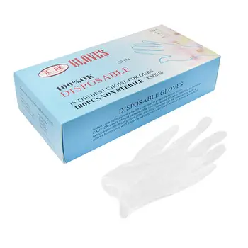 

1 Box Of Transparent PVC Gloves Nail Art Gloves Beauty Care Gloves Disposable Hairdressing Gloves (50Pcs Size S M L)