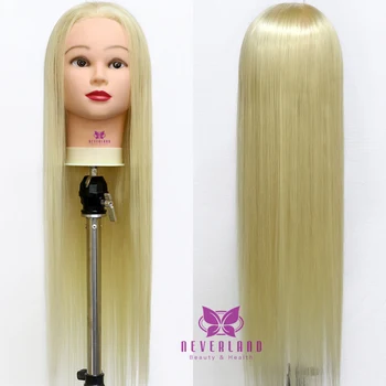 

Braiding Hair Training Head Doll for Hairdressing Hairstyles Doll Fiber Hair Salon Practice Head Mannequin Head with Clamp