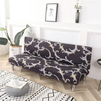 

Phoenix Flowers Grey Nordic Print Stretch Elastic No Armrest Sofa Cover Armless Slip Cover Polyester/Spandex Living Room Parlour