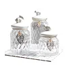 Glass with Lid Storage Jar Rabbit Candy Jars Coffee Table Tea Caddy  Grain Dispenser Home Decoration Crystal Organizer Tank 5
