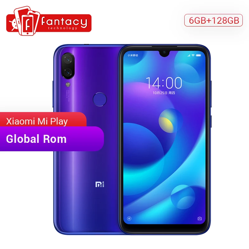 Глобальная ПЗУ Xiaomi Mi Play 6 ГБ ОЗУ 128 Гб 5 84 ''FHD дисплей MTK Helio P35 Восьмиядерный 12MP AI