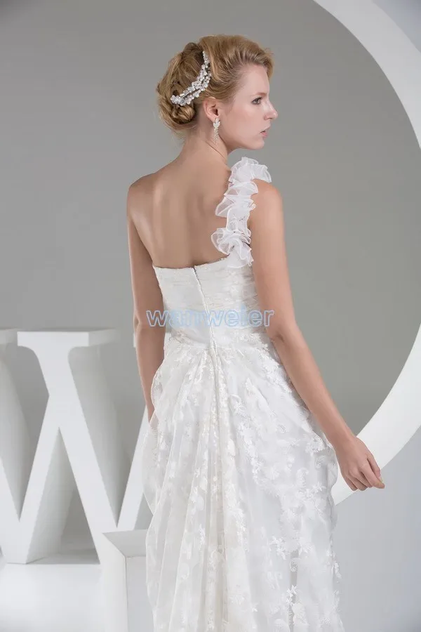 Vestido de festa longo Новое Кружевное Элегантное длинное свадебное платье ручной работы с цветами на одно плечо платья для матери невесты