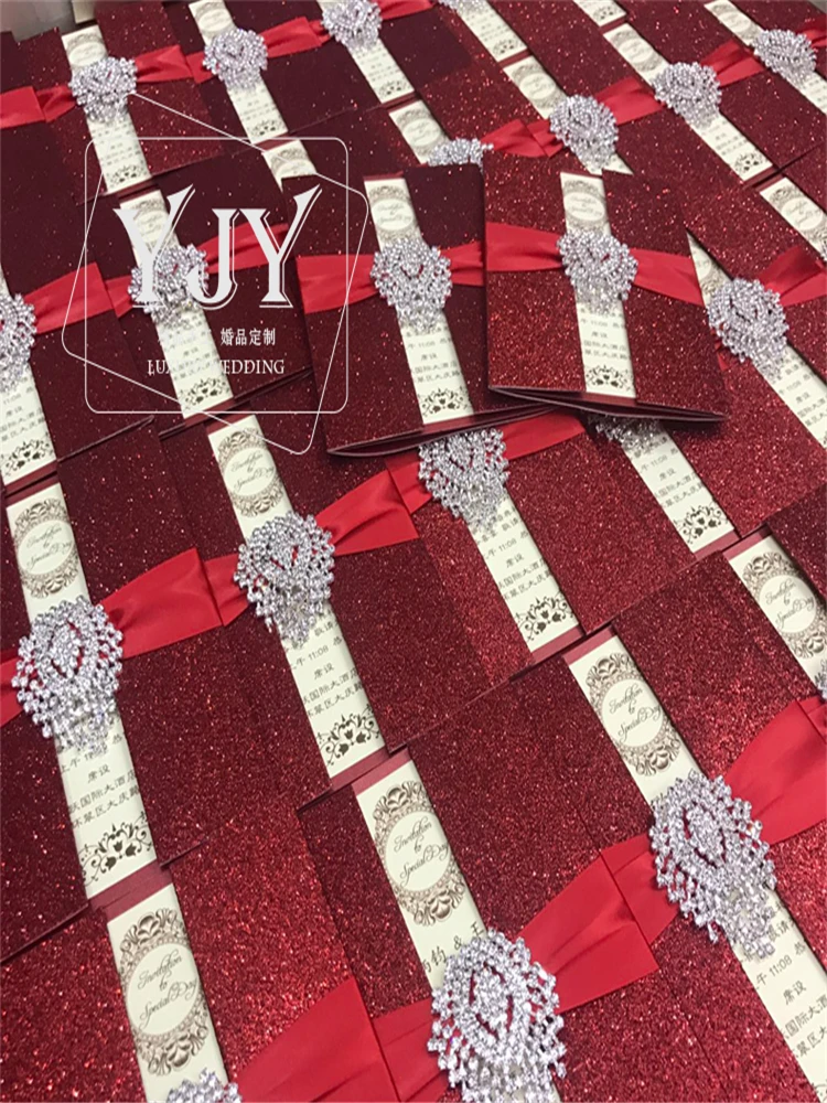  10pcs High-end hot stamping wedding invitations Creative wedding supplies Wedding invitations card  - 4.00026E+12