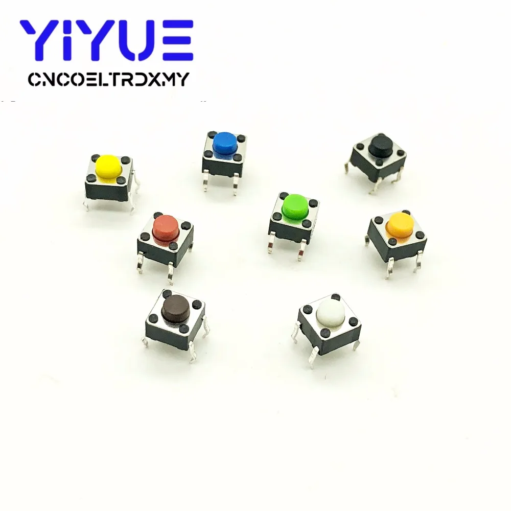 8 Colors 80Pcs 665 Tact Switch Tactile Push Button Switch Kit, Induction cooker Keys Tact ONOFF 6X6X5mm (2)