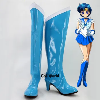 

Sailor Moon Ami Mizuno Amy Anderson Mizuno Ami Anime Customize Cosplay High Heels Shoes Boots