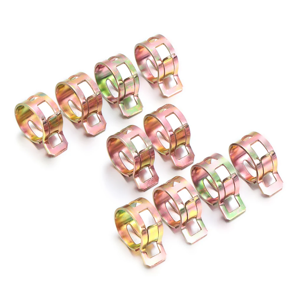 

10PC Stainless Steel Spring Clips Fuel Oil Water Hose Clip Pipe Tube Clamp Fastener Auto Accessories 5-16mm
