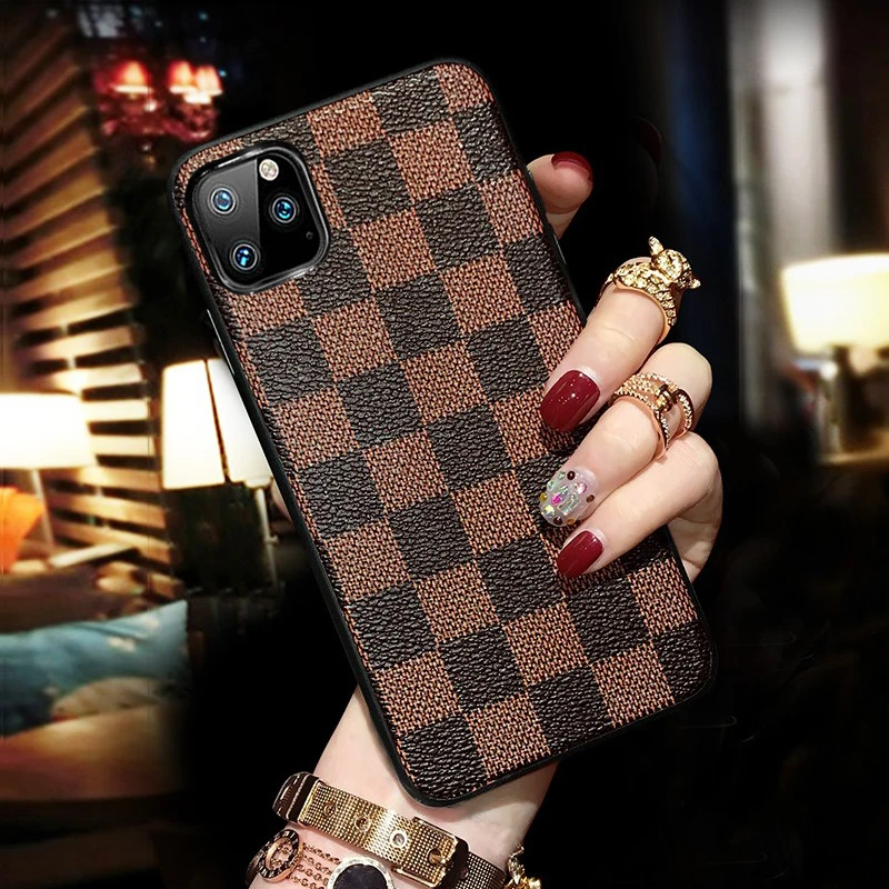 

Luxury Brown pattern Leather Case For iPhone 11 Pro Max Protective Case For iPhone 7 8 6 Plus For iPhone XR XS MAX Couple Cover