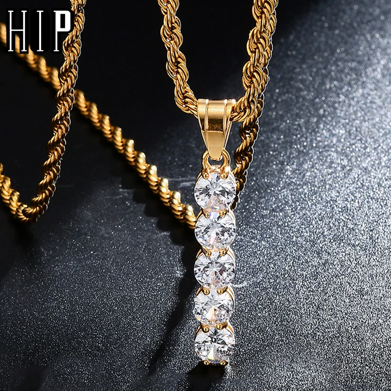 Hip Hop Iced Out Bling Stainess Steel Gold Color Pendant &amp Necklace For Men Women Jewelry With Chains | Украшения и аксессуары