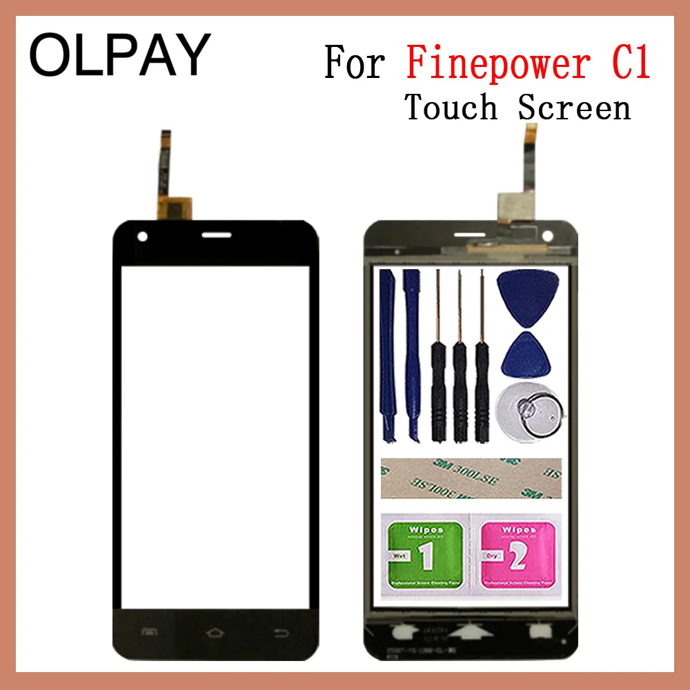 OLPYA 5,0 дюймов мобильный сенсорный экран для телефона для Finepower C1 сенсорный экран стекло дигитайзер панель объектив сенсор стекло Ремонт