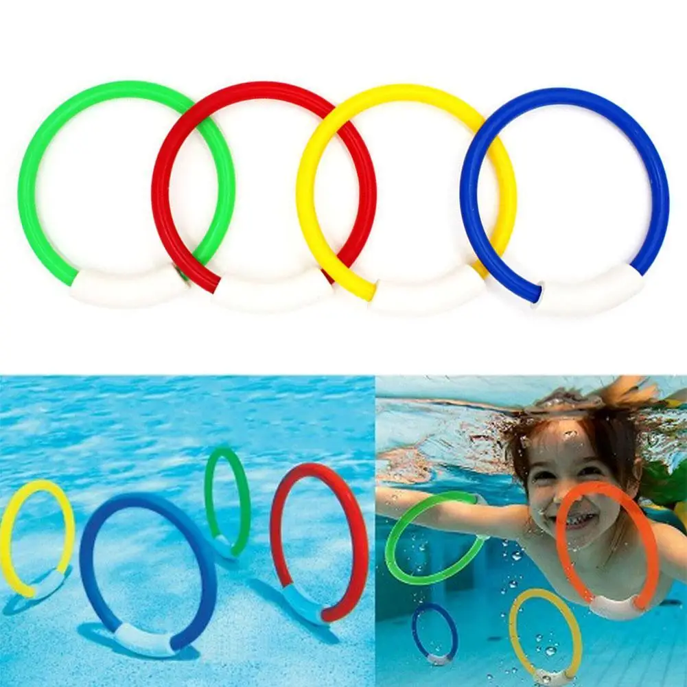 Pool Sinking Toy 4pcs New Diving Rings Underwater Swimming Rings For Kid Children Swimming Diving