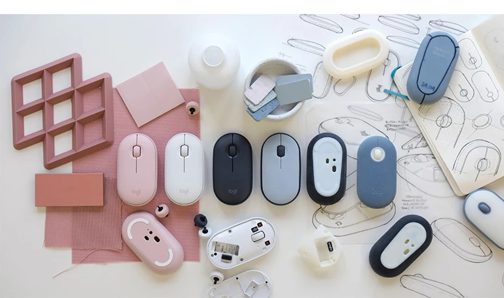 Оригинальная Беспроводная мини-мышь с Bluetooth от компании logitech Pebble, тонкая, 1000 dpi, 100g, высокоточная, оптическая, отслеживающая, Unifying, цветная мышь