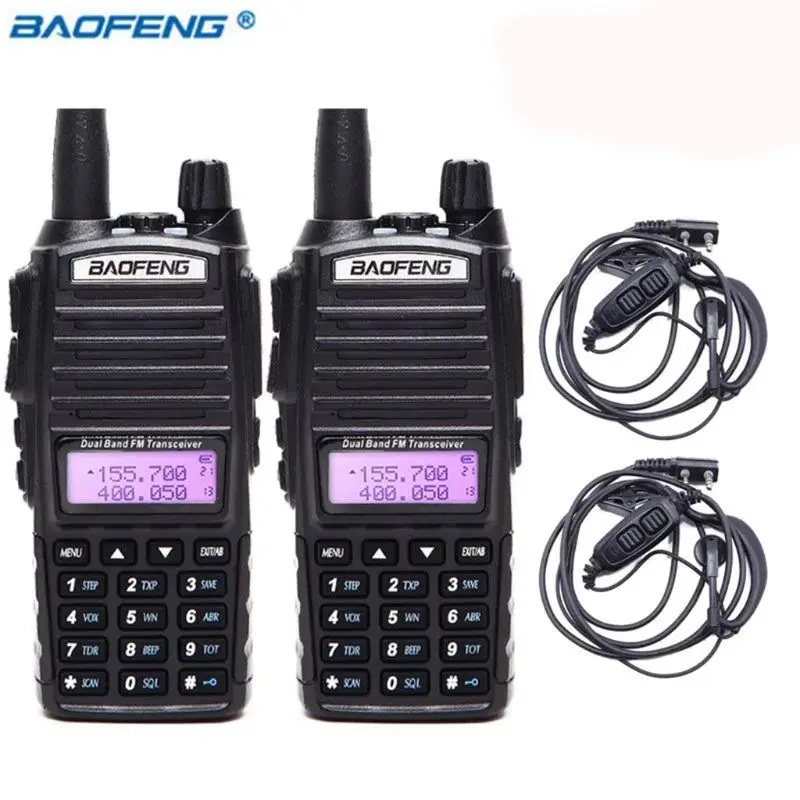 2 шт./компл. двух-передающая радиоустановка UV 82 Dual PTT радио BaoFeng UV-82 двухдиапазонный двухстороннее радио приемопередатчик+ 771 антенна