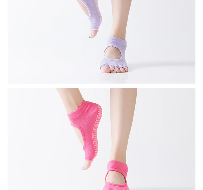 露趾露背瑜伽袜_13