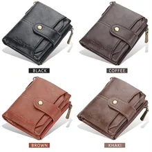 

New Men's Short Wallet Anti-theft Bracelet Double Zipper Coin Purse Multi-Card Slots Wallet Wallet