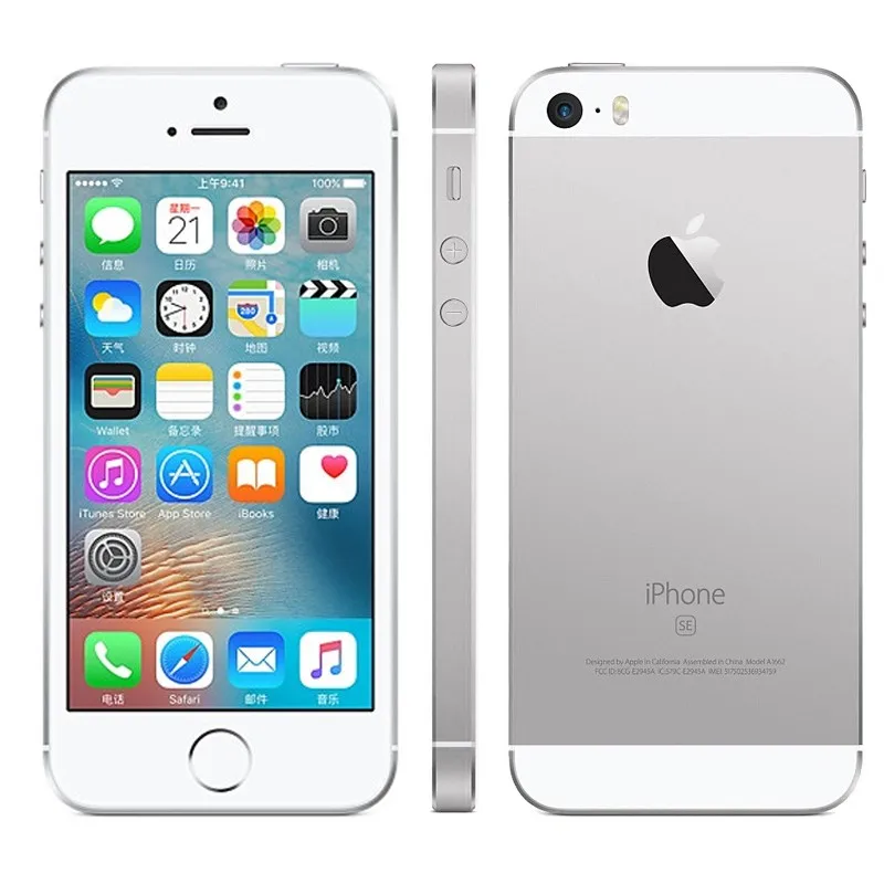 Отремонтированный разблокированный смартфон Apple IPhone SE с функцией отпечатков пальцев, двухъядерный 4G LTE, 2 Гб ОЗУ, 16 ГБ, 32 ГБ, 64 ГБ, 128 Гб ПЗУ, Touch ID