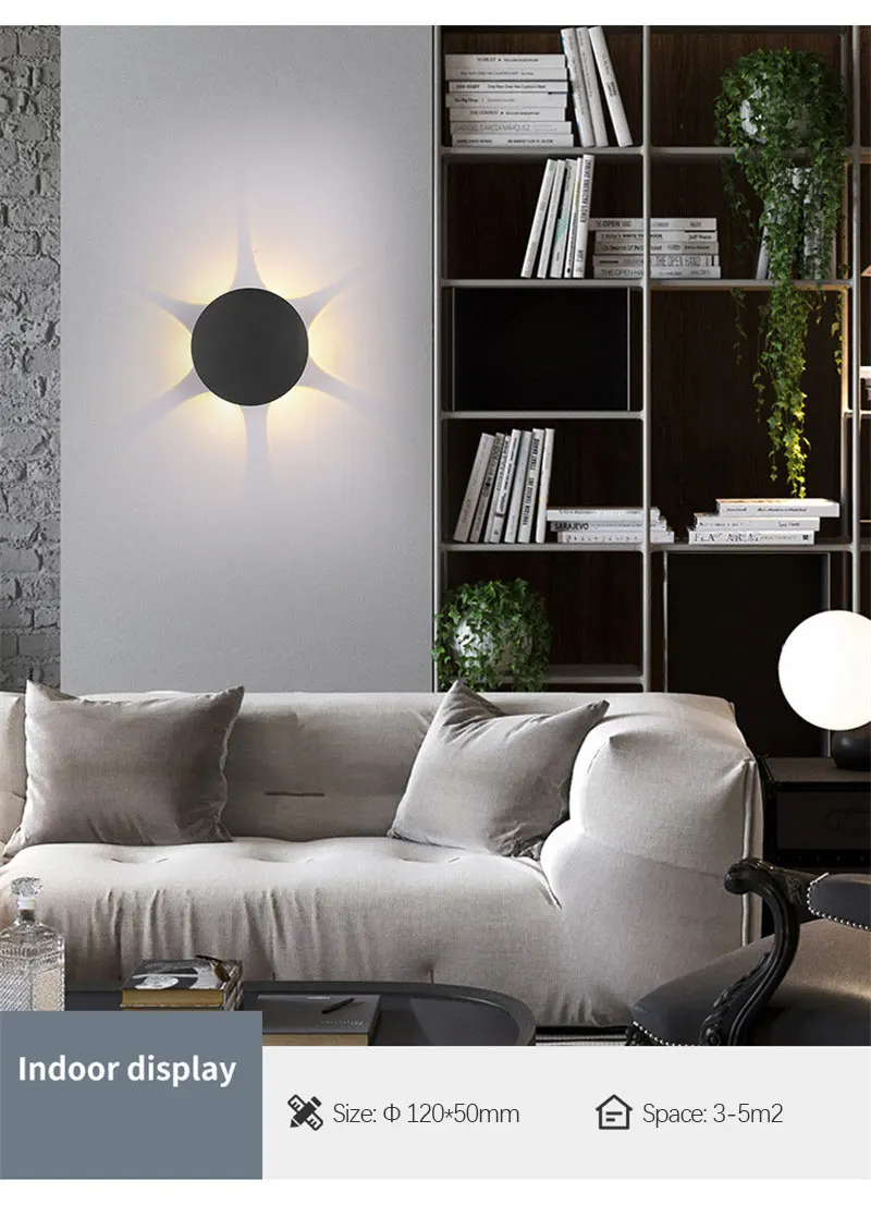 Lâmpada de Parede ao ar Água para Cima Iluminação do Corredor Ip65 à Prova Luz da Parede para Casa Livre Dwaterproof Baixo Escada Quarto Cabeceira Banheiro Led 9 Luminárias de parede