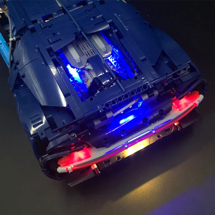 Bugatti Chiron DIY светильник ка для совместимого IEGOset 42083 20086 technic MOC гоночный автомобиль