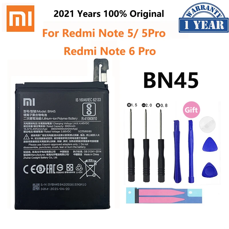 100% Оригинальный аккумулятор Xiao mi BN45 4000 мАч для Xiaomi Redmi Note 5 Note5 Note6 6 Pro