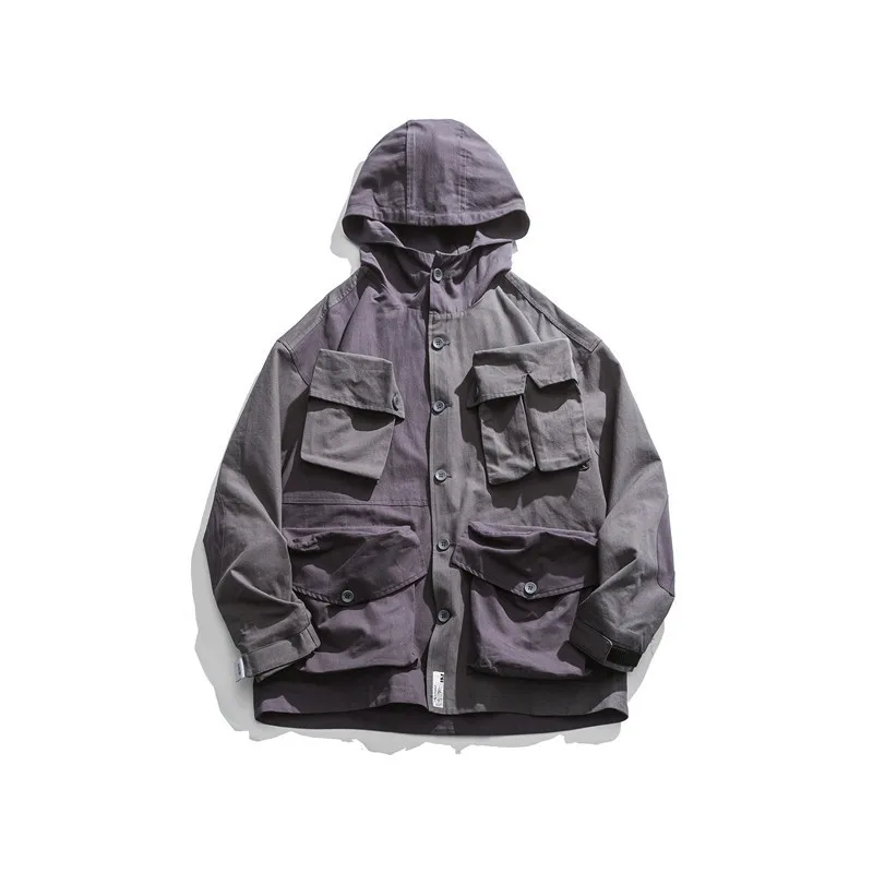

Tang Mu Cool 20 Spring Clothing New Style Workwear Hooded Coat Men Japanese-style Popular Brand Multi-pockets Retro Casual Jacke