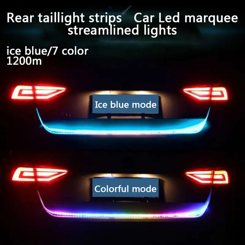 12V Universal 47” Car/Truck Flexible Soft LED Tailgate Strip Lights Bar with 5 Light Modes