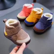 

Winter Baby Warm Snow Boots Non-slip Bottom Thick Warm Soft Sole Plush Lining Booties Toddler First Walkers Shoes Kids Shoes