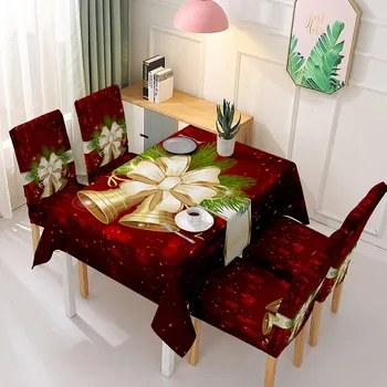 

Fashion Santa Claus Digital Printing Tablecloth Chair Covers Tablecloth Dining Piece Elastic Chair Cover Home Christmas