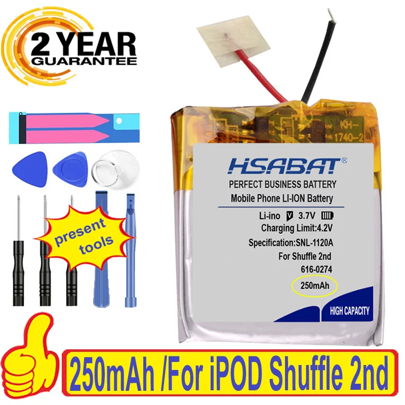Аккумулятор для iPOD Shuffle2 G2 G3 3 100%-250 616-0274 616 мАч | Мобильные телефоны и аксессуары