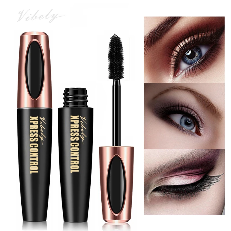 Máscara de pestañas 4D, resistente al agua, maquillaje, rizado grueso, 4D Fibra de seda, máscara profesional cosmética