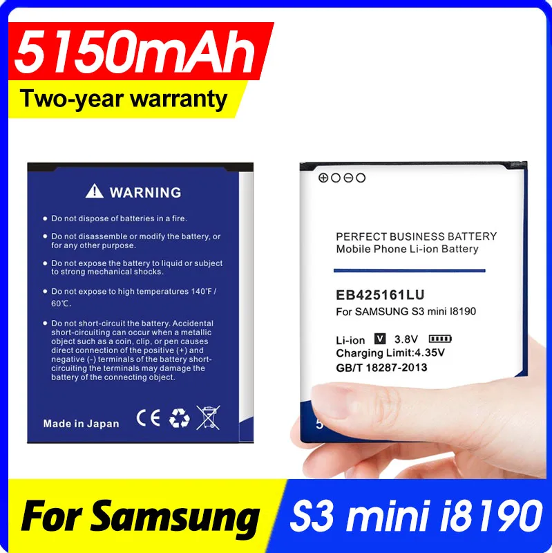 • Batteria 5150Mah Per Samsung Galaxy S3 Mini I8190 I699 Ace 2 I8160 S7562 S7562I S7568 I8190N I739 S7580