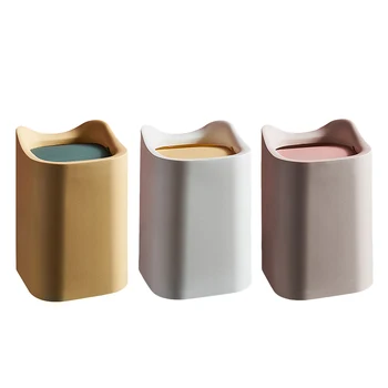 

Mini Plastic Trash Can Wastebasket, Garbage Container Bin with Lid for Bathroom, Kitchen, Home Office, Dorm