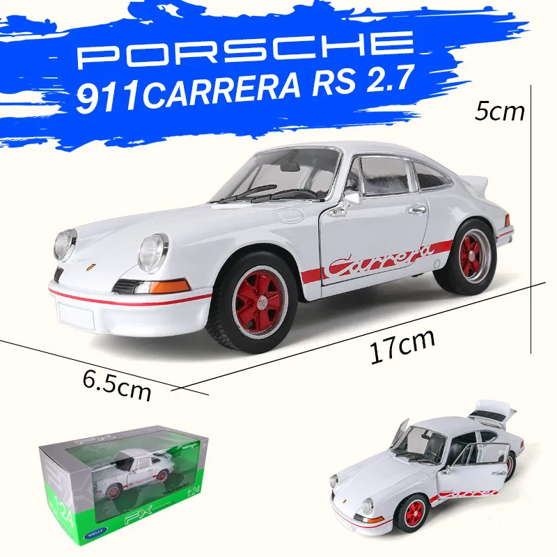 Welly 1:24 Porsche 911 CarreraRS автомобильный брелок для автомобильных ключей имитационная