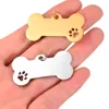 5Pcs/Lot Custom New Stainless Steel Dog Bone Hollow Pet Paw Tag Puppy Pendant Charm Accessories Jewelry Findings Wholesales 2
