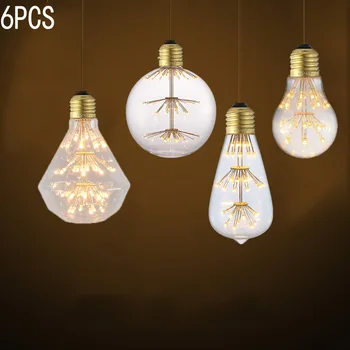 

ST64 A60 G80 G95 G125 Retro Starry Sky NO Dimmable led Bulb 3W 2200K E27 220V Wine Bottle Decorative Firework Lightbulb Lamp