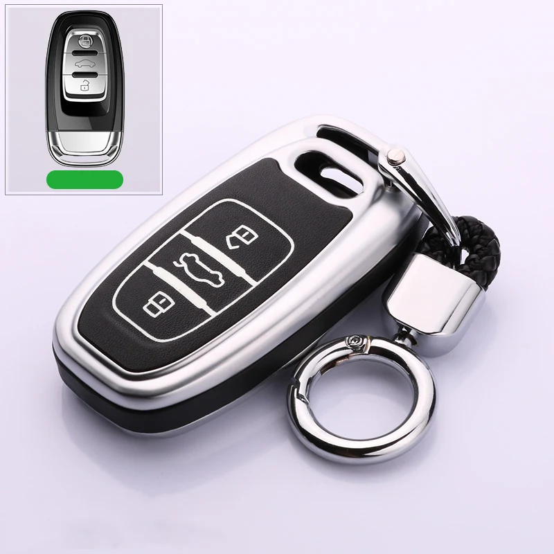 Цинковый сплав светящийся для Audi A4 A4L A5 A6L QT S5 S7 Q7 TTS S5 A6 Q5 SQ5 Fob 3 кнопки автомобильные аксессуары смарт-держатель чехол
