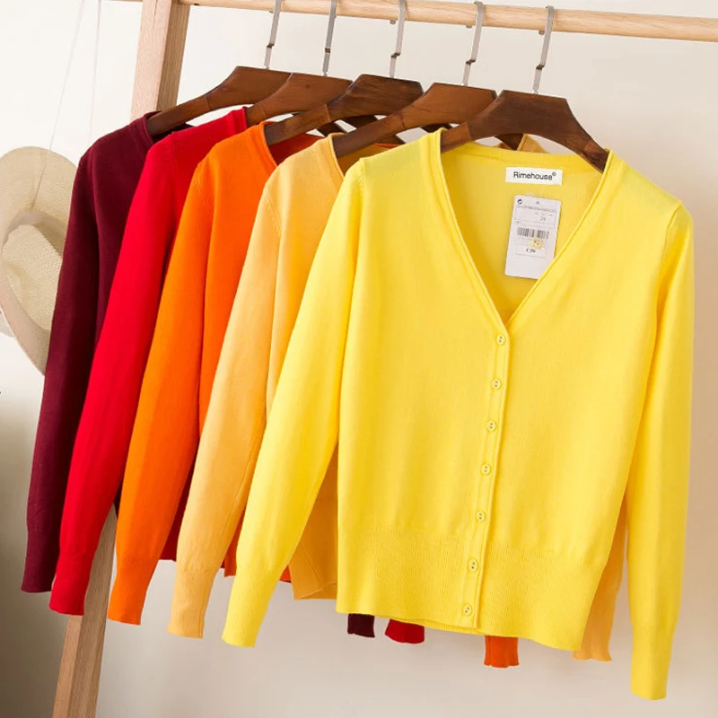 Mujer Casual Cardigan suéter de Otoño de 2020 de las mujeres de invierno de Color sólido de cuello en V manga larga de talla grande Jersey de punto Crochet abrigo