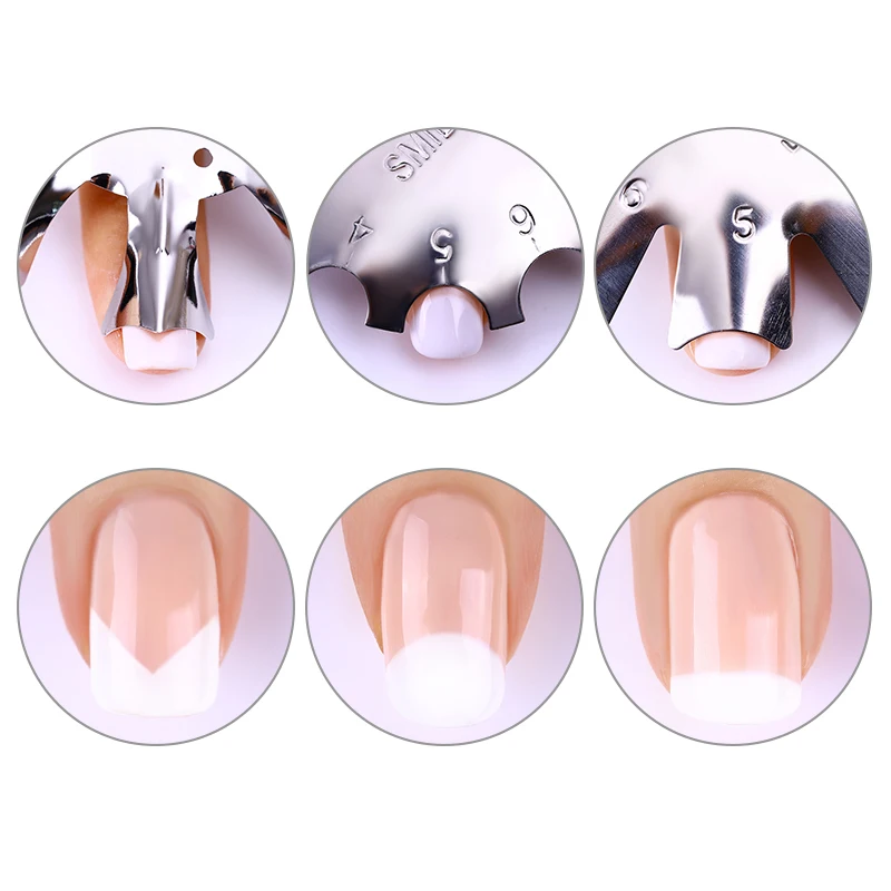 

1 Pc French Nail Tools Edge Cutter Stencil Trimmer Multi-size French Nail Stickers Nail French Styling Design Smile Lines Brush