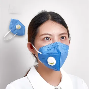 

5/10/20/50Pcs Kn95 Masks With Valve Disposable Respirator Dust Filter N95 Mask Face Blue 5 Layers Protective Reusable Mouth Cap