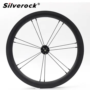 

SILVEROCK Carbon Wheelset 1-3 Speed 16 x1 3/8" 349 for Brompton PIKES 3sixty Folding Bike Hight Wheels 14H-21H 899g