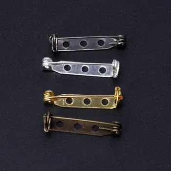 

100Pcs 4 Colors Mixed Bar Pin Back Clasp Brooch Name Badge Craft Jewelry Making