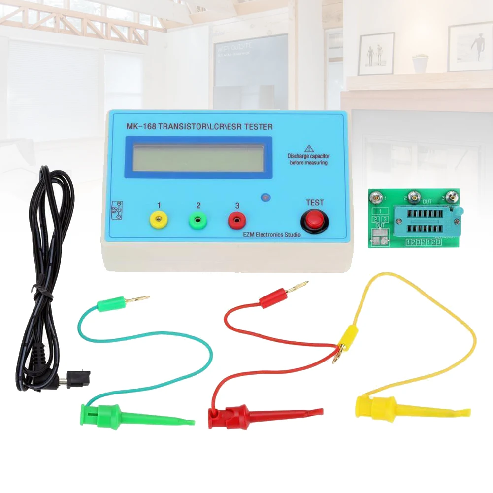 

MK-168 PNP Tool Capacitance Measuring NPN Meter ESR MOS LCR Resistance Inductance Triode Home Transistor Tester Voltage ABS