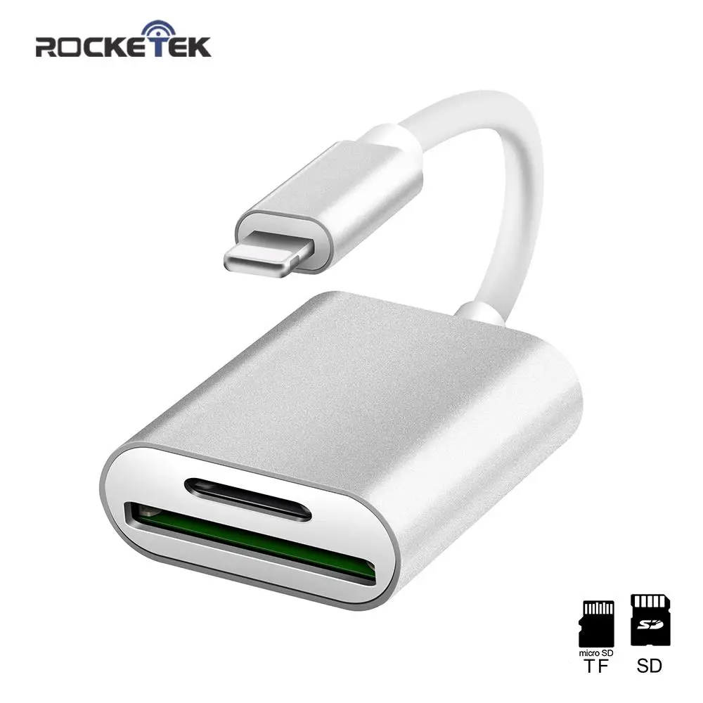 Rocketek OTG Card Reader to SD TF CF Smart Camera Readers Adapter for iPhone iPod Apple Memory Cards Use No APP Need | Компьютеры и