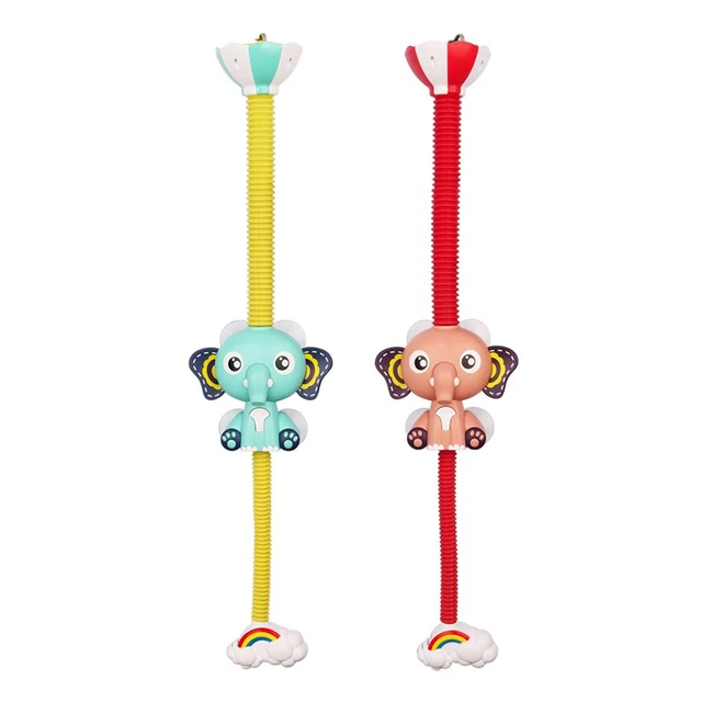 Cute Electric Elephant Water Pump with 360 Degrees Adjusted Hose Baby Bath Shower Head Spout Rinser Kids Shower Toys 4