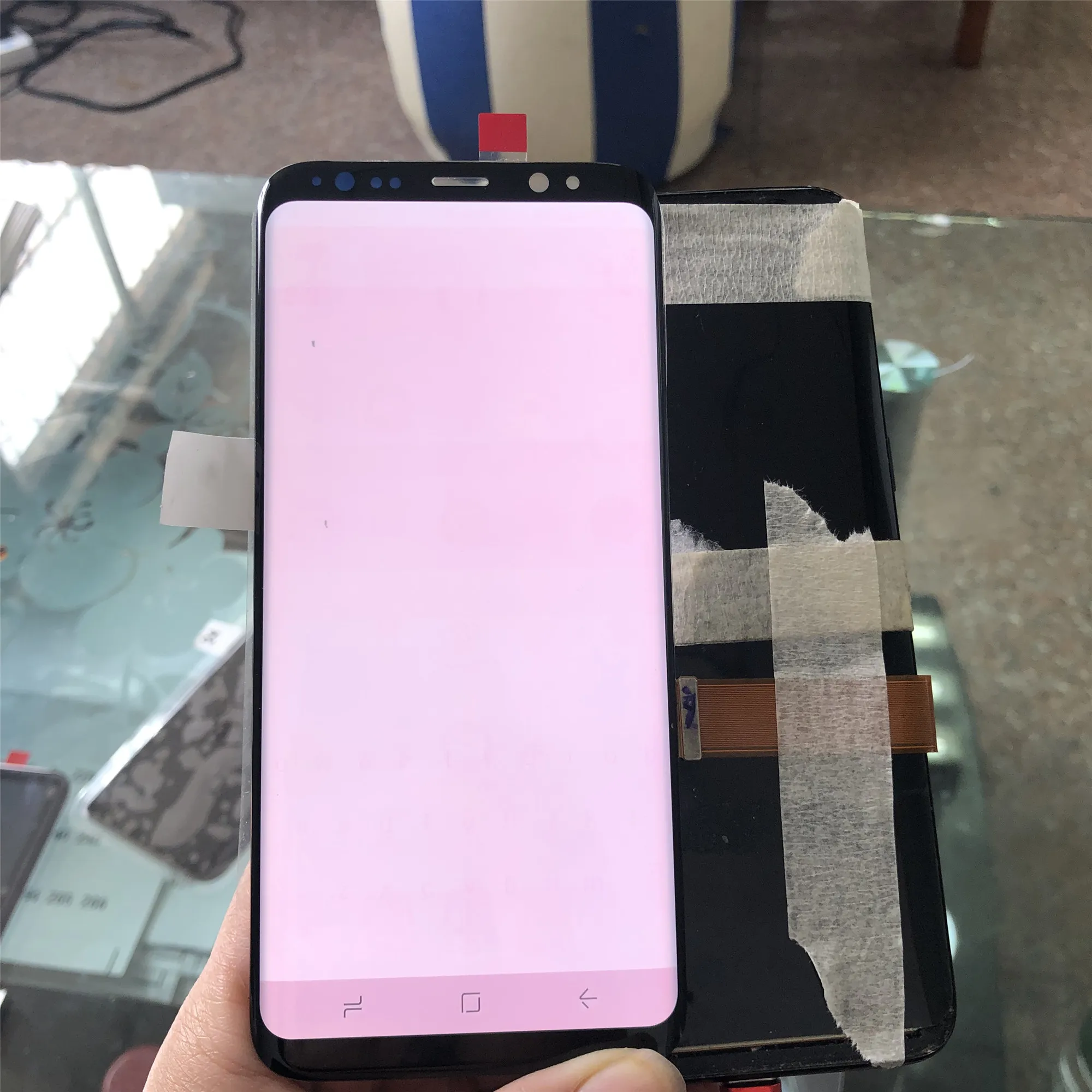 Большой ожога с мертвой точкой AMOLED LCD для Samsung Galaxy S8 G950 G950F ЖК дисплей сенсорный