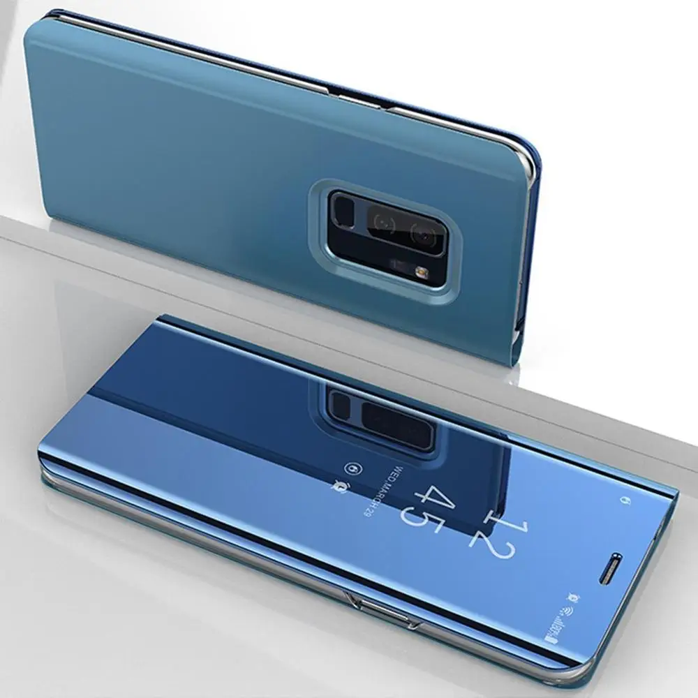 Синий Чехол для телефона для samsung Galaxy S9 Plus, кожаный двойной цветной мягкий тонкий защитный чехол из искусственной кожи для Galaxy S9, Прямая поставка - Цвет: Синий