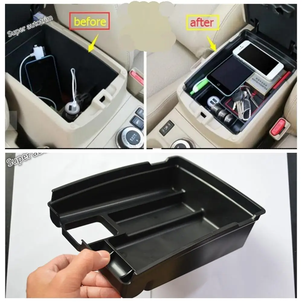 Lapetus Armrest Storage Pallet Container Multifunction Box Tray Cover Kit For Nissan Rogue X-Trail X Trai T32 2014 - 2020 Black |